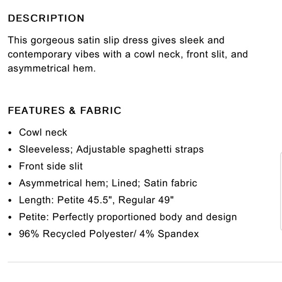 Satin Cowl Neck Asymmetrical Hem Maxi Slip Dress - Picture 4 of 4